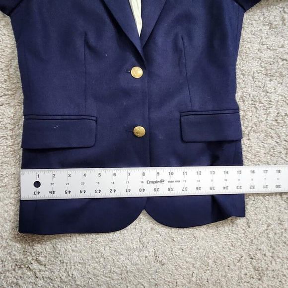 J. Crew Women's Blue Keating Blazer Wool Blend Single Vent Size 00 Style 28639 - Picture 9 of 14